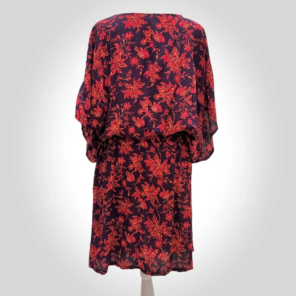 NWT Land's End‎ Cover-Up Dress Floral Gathered Waist Short Sleeve Womens XL/XXL